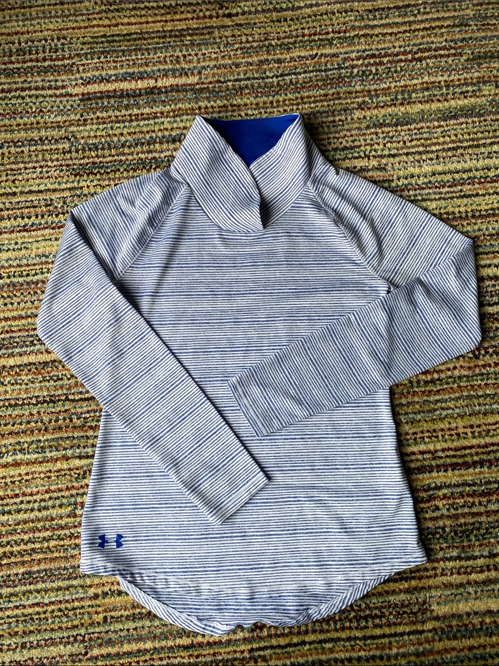 Under Armour Women’s Blue & White Striped Long-Sleeve Performance Top